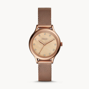 FOSSIL Laney Three-Hand Rose Gold-Tone Stainless Steel Watch BQ3392 - KRISHNA WATCH COMPANY