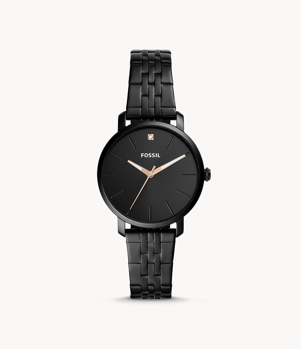 Lexie Luther Three-Hand Black Stainless Steel Watch  BQ3569