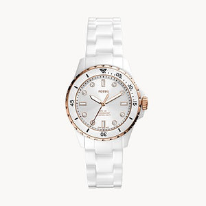 FOSSIL FB-01 Three-Hand White Ceramic Watch - CE1107 - KRISHNA WATCH COMPANY