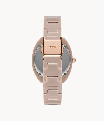 FOSSIL Gabby Three-hand Date Salted Caramel Stainless Steel And Ceramic Watch CE1110 - KRISHNA WATCH COMPANY