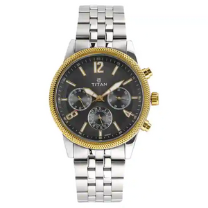 Titan Workwear Watch with Anthracite Dial & Stainless Steel Strap NP1734BM01 - KRISHNA WATCH COMPANY