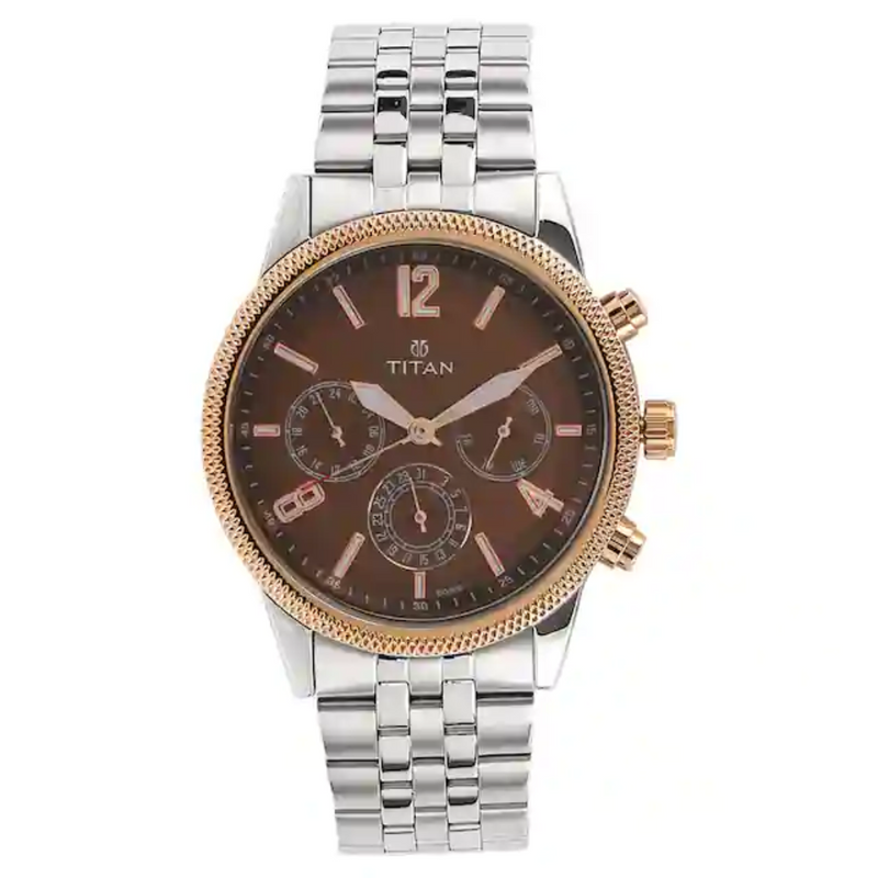 Titan Workwear Watch with Blue Dial & Stainless Steel Strap NP1734KM03 (DG809) - KRISHNA WATCH COMPANY