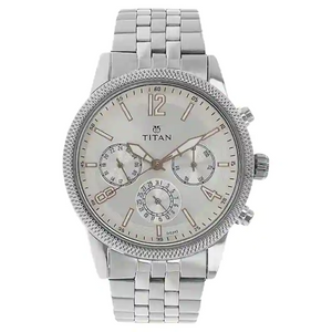 Titan Workwear Watch with Silver Dial & Stainless Steel Strap NP1734SM01 (DG342) - KRISHNA WATCH COMPANY