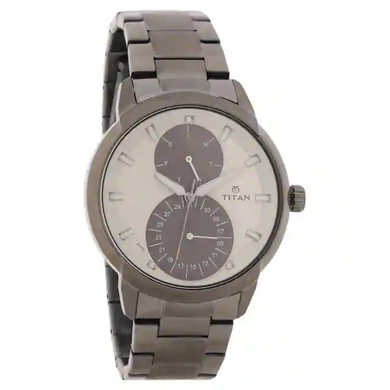 Titan Grey Dial Grey Stainless Steel Strap Watch NP1756QM01 (DG770) - KRISHNA WATCH COMPANY