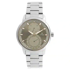 Titan Grey Dial Silver Stainless Steel Strap Watch NP1756SM01 (DG769) - KRISHNA WATCH COMPANY