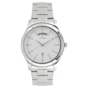 Titan Workwear Watch with White Dial & Stainless Steel Strap 1767SM01 - KRISHNA WATCH COMPANY