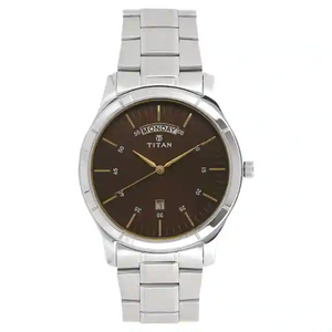 Titan Workwear Watch with Brown Dial & Stainless Steel Strap - 1767SM03 - KRISHNA WATCH COMPANY