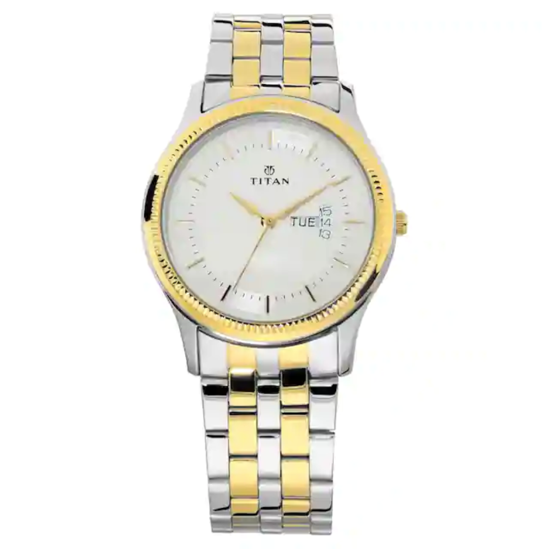 Titan Silver Dial Stainless Steel Strap Watch NT1824BM01