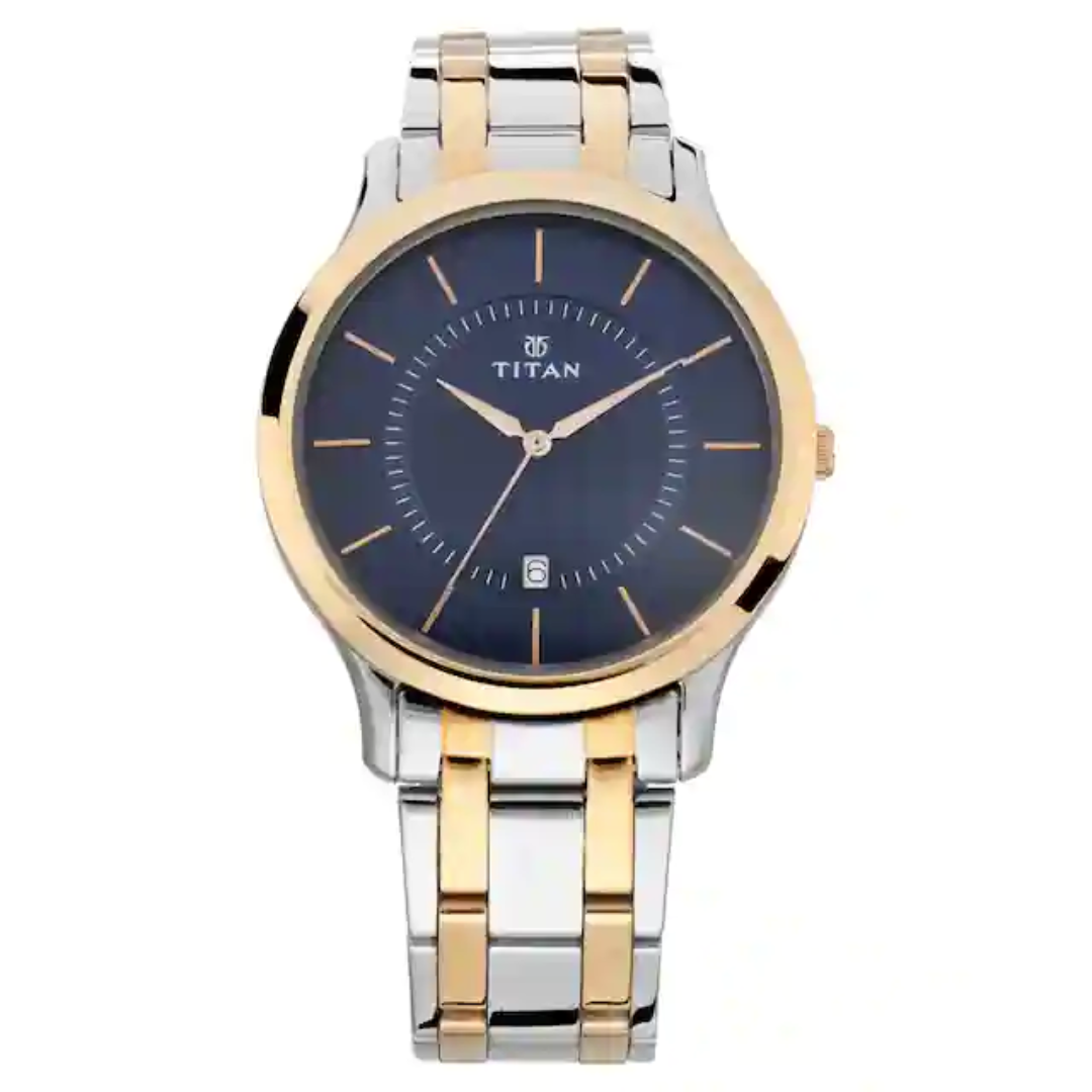 Titan Blue Dial Stainless Steel Strap Watch 1825KM01 - KRISHNA WATCH COMPANY