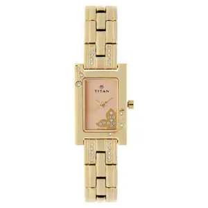 Titan Rose Gold Dial Rose Gold Metal Strap Watch NP9716WM01 (DD935A) - KRISHNA WATCH COMPANY