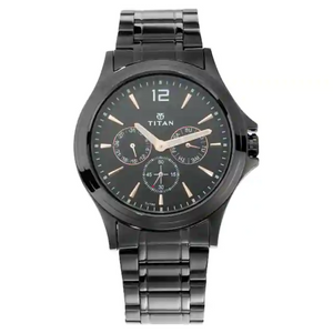 Titan Black Dial Stainless Steel Strap Watch - 1698NM01 - KRISHNA WATCH COMPANY