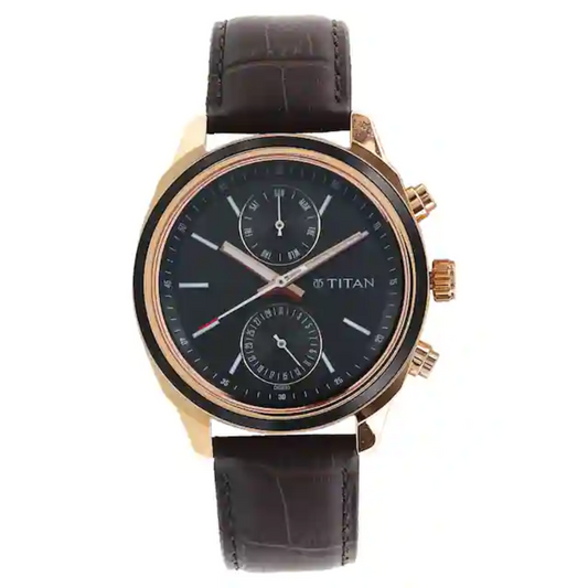 Titan Workwear Watch with Blue Dial & Leather Strap NQ1733KL03 (DG833)