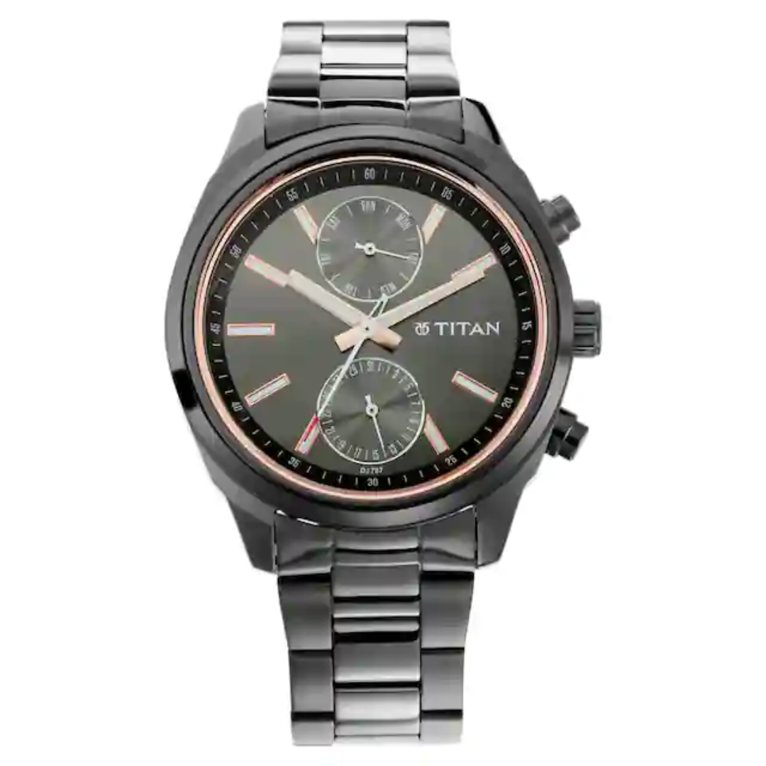 Titan Anthracite Dial Stainless Steel Strap Watch 1733NM01