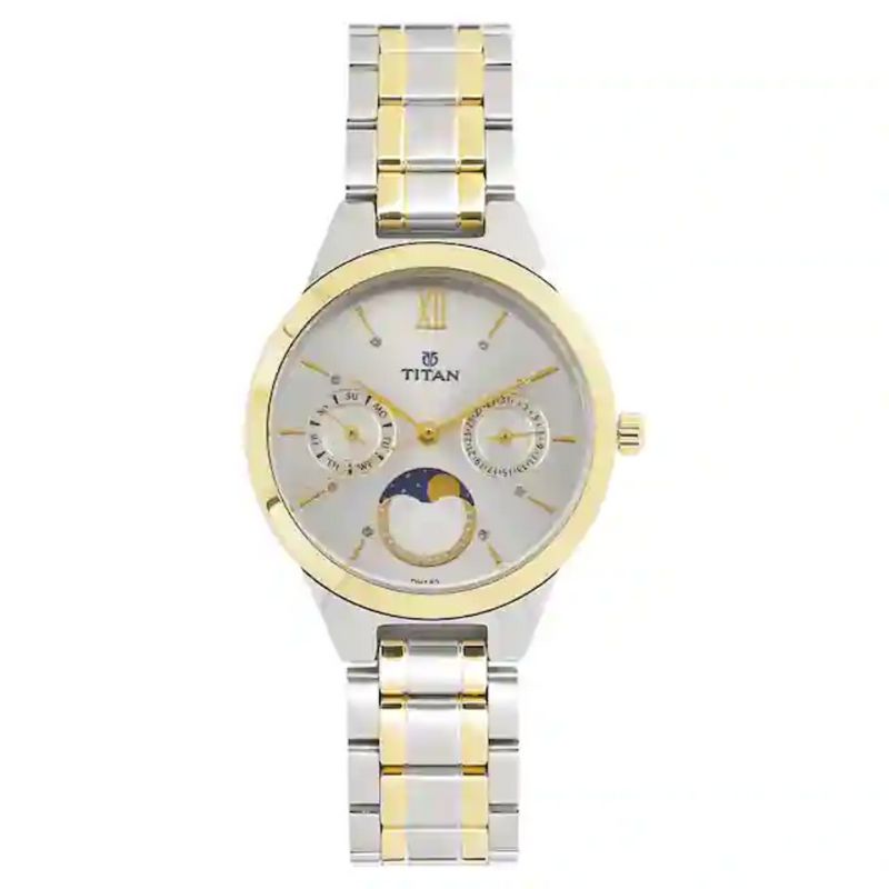 Titan Workwear Watch with Analog Moon Phase Function 2590BM01 - KRISHNA WATCH COMPANY