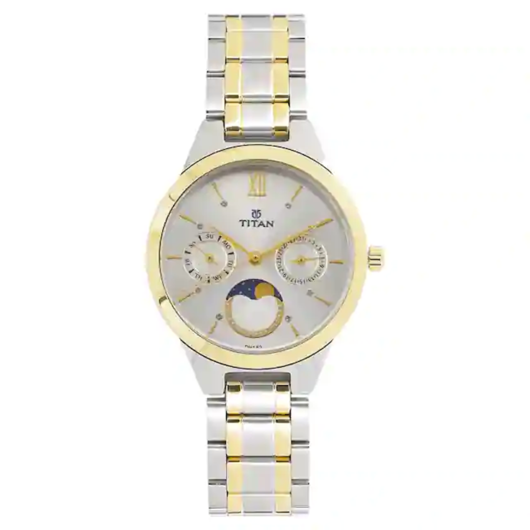 Titan Workwear Watch with Analog Moon Phase Function 2590BM01