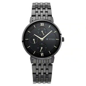 Titan Workwear Watch with Black Dial Metal Strap NQ2652NM01 (DK724) - KRISHNA WATCH COMPANY