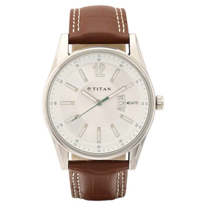 Titan Octane Silver Dial Leather Strap Watch NQ9322SL03 - KRISHNA WATCH COMPANY
