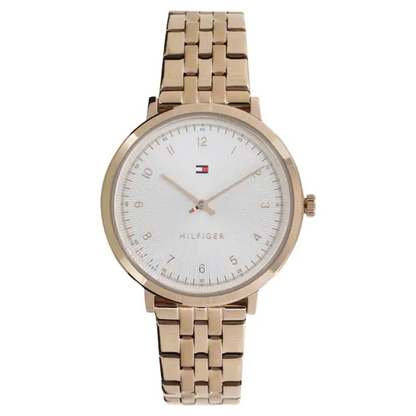Tommy Hilfiger Silver Dial Rose Gold Stainless Steel Strap Watch TOMMY HILFIGER 1781760