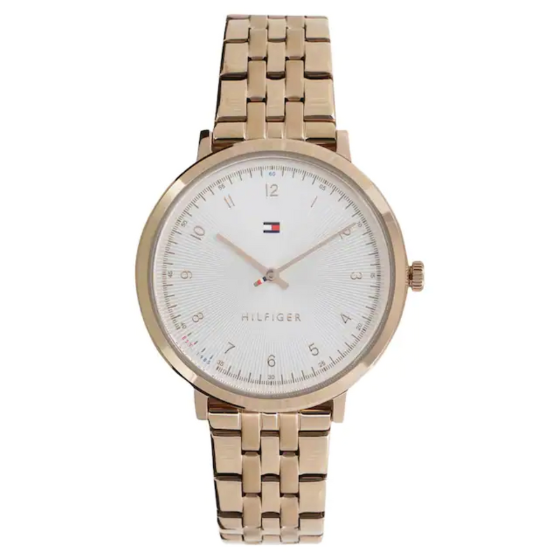 Tommy Hilfiger Silver Dial Rose Gold Stainless Steel Strap Watch TOMMY HILFIGER 1781760 - KRISHNA WATCH COMPANY