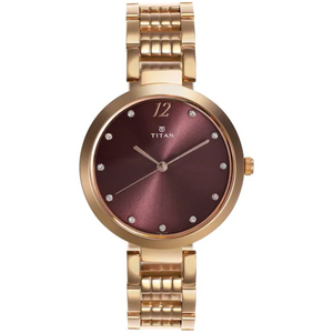 Titan Sparkle Purple Dial Analog Watch - 2480WM02 - KRISHNA WATCH COMPANY