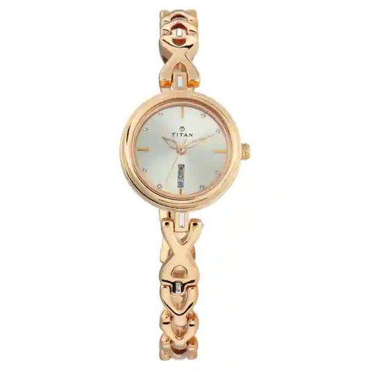 Titan Silver Dial Metal Strap Watch NT2601WM01