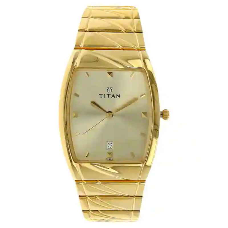Titan Champagne Dial Watch - 9315YM02 - KRISHNA WATCH COMPANY