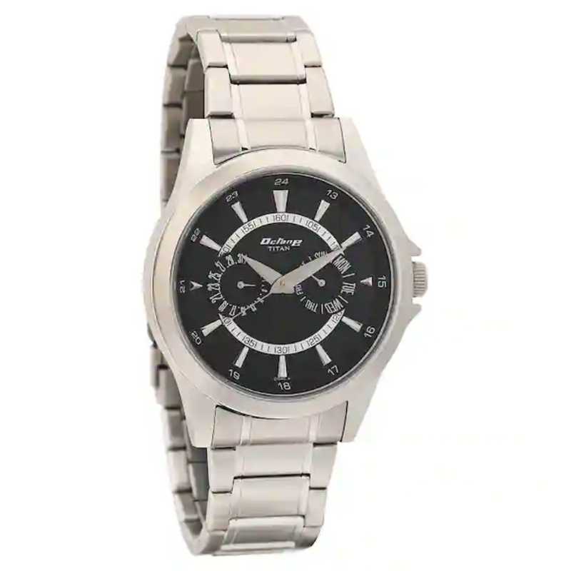 Titan Octane Black Dial Stainless Steel Strap Watch NN9323SM02 - KRISHNA WATCH COMPANY