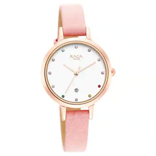 Titan Raga Viva Watch with White Dial & Brass Strap NP2666WL01 (DL749)
