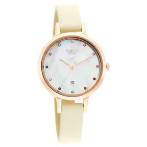 Titan Raga Viva Watch with Mother Of Pearl Dial & Brass Strap 2666WL03 - KRISHNA WATCH COMPANY