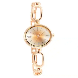 Titan Raga Viva Silver Dial Rose Gold Brass Strap Watch NP2667WM01 - KRISHNA WATCH COMPANY