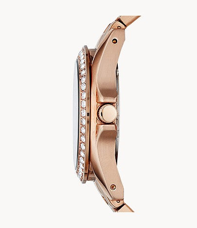 FOSSIL Riley Multifunction Rose-Tone Stainless Steel Watch ES2811