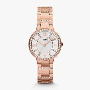 FOSSIL Virginia Rose-Tone Stainless Steel Watch - ES3284 - KRISHNA WATCH COMPANY