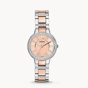 FOSSIL Virginia Two-Tone Stainless Steel Watch ES3405 - KRISHNA WATCH COMPANY