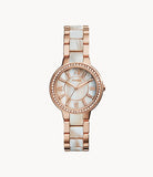 FOSSIL Virginia Rose-Tone & amp; Horn Acetate Watch - ES3716