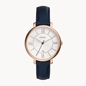 FOSSIL Jacqueline Navy Leather Watch - ES3843 - KRISHNA WATCH COMPANY