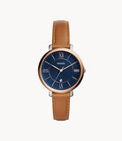 FOSSIL Jacqueline Three-Hand Date Luggage Leather Watch ES4274 - KRISHNA WATCH COMPANY