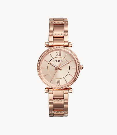 Carlie Three-Hand Rose Gold-Tone Watch - ES4301