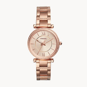 Carlie Three-Hand Rose Gold-Tone Watch - ES4301 - KRISHNA WATCH COMPANY