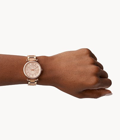 Carlie Three-Hand Rose Gold-Tone Stainless Steel Watch  ES4301