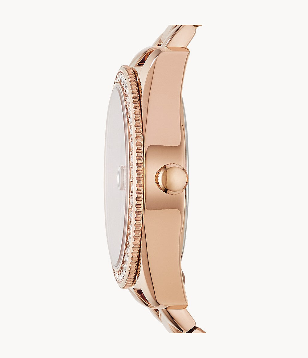 FOSSIL Scarlette Three-Hand Date Rose-Gold-Tone Stainless Steel Watch ES4318