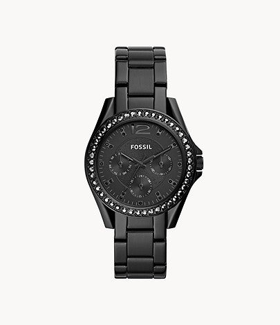 FOSSIL Riley Multifunction Black Stainless Steel Watch - ES4519