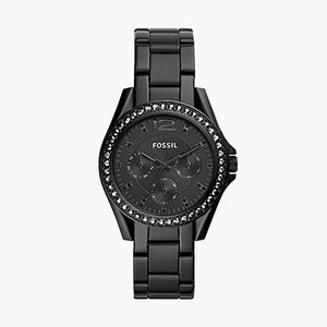 FOSSIL Riley Multifunction Black Stainless Steel Watch - ES4519 - KRISHNA WATCH COMPANY