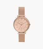 FOSSIL Jacqueline Three-Hand Date Rose Gold-Tone Stainless Steel Watch - ES4628 - KRISHNA WATCH COMPANY