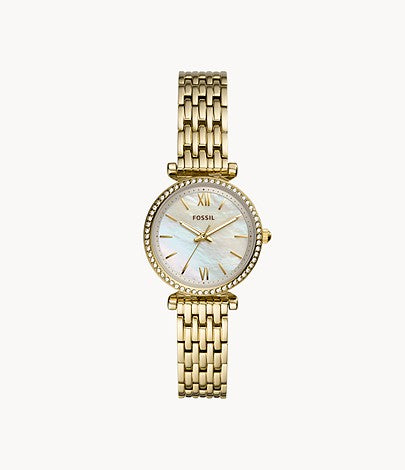 FOSSIL Carlie Mini Three-Hand Gold-Tone Stainless-Steel Watch ES4735