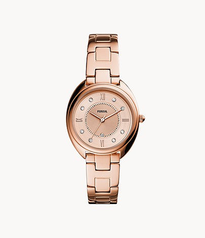 FOSSIL Gabby Three-Hand Date Rose Gold-Tone Stainless Steel Watch ES5070 - KRISHNA WATCH COMPANY