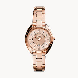FOSSIL Gabby Three-Hand Date Rose Gold-Tone Stainless Steel Watch ES5070 - KRISHNA WATCH COMPANY