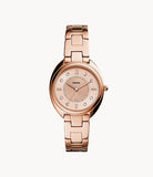 FOSSIL Gabby Three-Hand Date Rose Gold-Tone Stainless Steel Watch ES5070