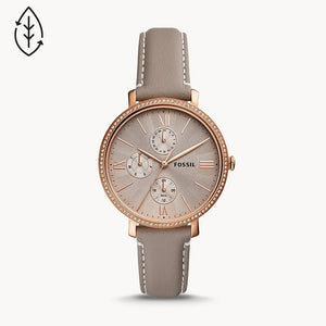 Jacqueline Multifunction Grey Eco Leather Watch ES5097 - KRISHNA WATCH COMPANY