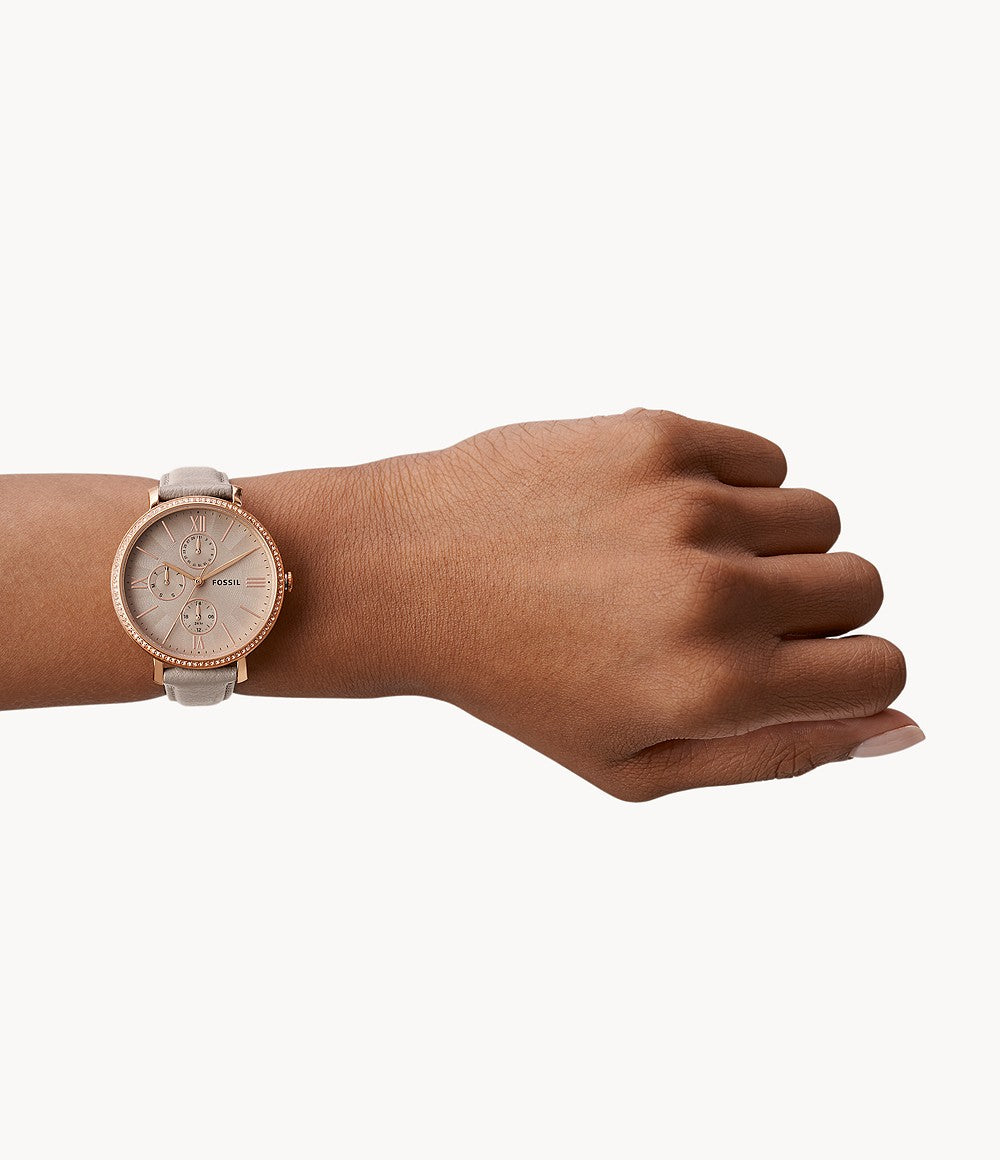 Jacqueline Multifunction Grey Eco Leather Watch ES5097