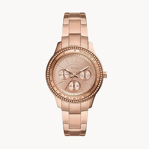 FOSSIL Stella Sport Multifunction Rose Gold-tone Stainless Steel Watch ES5106 - KRISHNA WATCH COMPANY